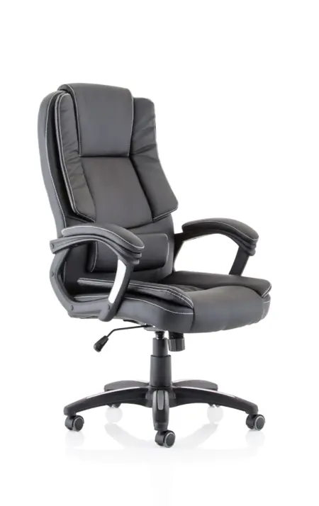 Dakota High Back Black Leather Executive Office Chair with Arms