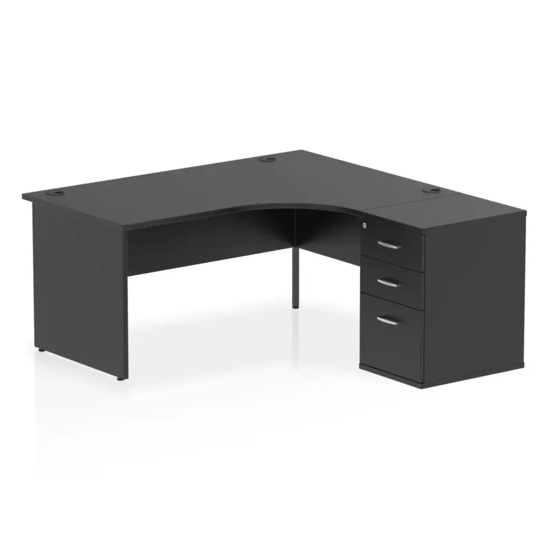 Impulse Panel End Crescent Desk Workstation - Office Furniture | Office ...